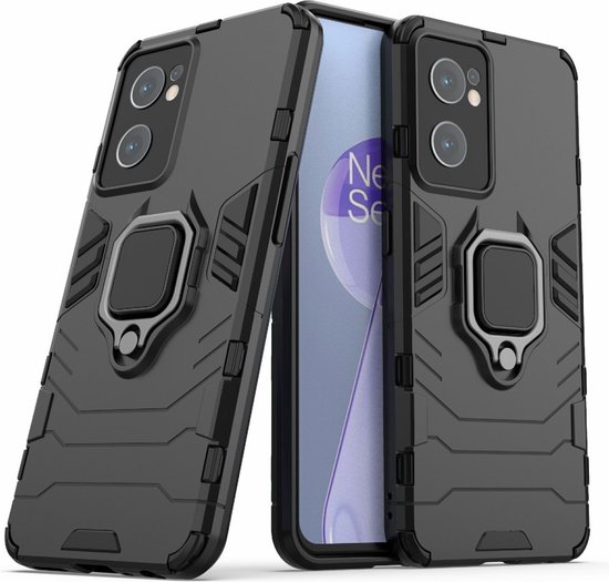 Ring Kickstand Back Cover - Coque OnePlus Nord CE 2 5G - Zwart