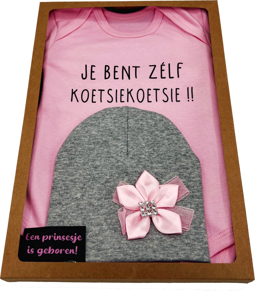 Goedkoopste kraamcadeau brievenbus - romper en muts - kan rechtstreeks worden verstuurd - newbord - kraamcadeau meisje