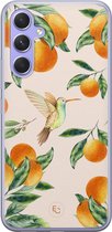 Hoesje geschikt voor Samsung Galaxy A54 - Tropical fruit - Soft Case - TPU - Print - Oranje - ELLECHIQ
