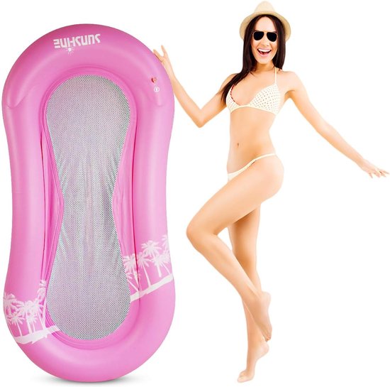 Flamingueo Opblaasbaar Zwembad Drijver - Zwembad Float Stoel, Waterdrijvers, Zwembad Ligstoel, Opblaasbaar Zwembad Lounge, Pool Float (45x180x90 cm