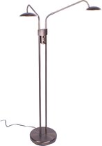 Verstelbare led staande leeslamp Empoli | 2 lichts | brons / bruin | glas / metaal | 180 cm hoog | Ø 25 cm | staande lamp / vloerlamp | dimfunctie | modern design