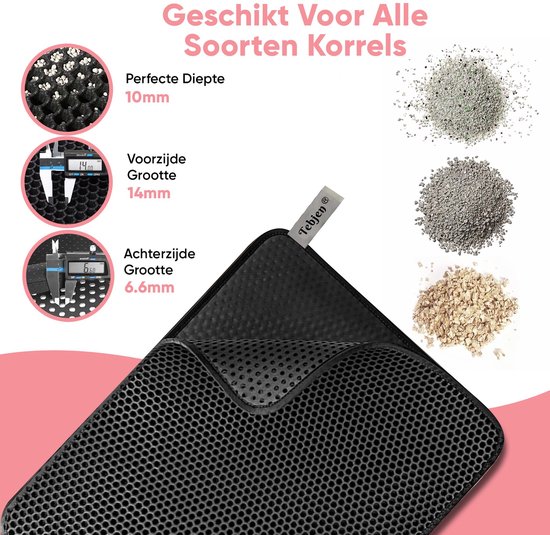 Pieviev Siliconen kattenbakvulling, 91 x 50 cm, grote kattenbakmat, gemakkelijk schoon te maken en zacht op kattenpoten, waterdichte kattenbakvulling voor binnenkatten, lichtgrijs