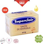 Zeepblok 18x400g | Savon De Marseille met Glycerine zonder parfum | Superclair