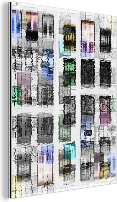 Décoration murale Métal - Peinture Aluminium Industriel - Portes - Coloré - Abstrait - 90x120 cm - Dibond - Photo sur aluminium - Décoration murale industrielle - Pour le salon/chambre