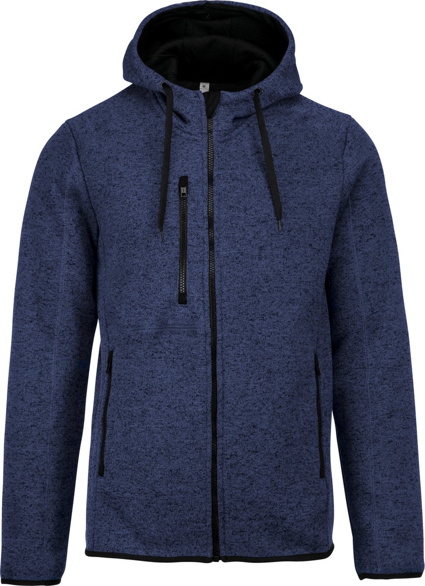 Herenvest met capuchon ‘Proact’ Melange Marineblauw