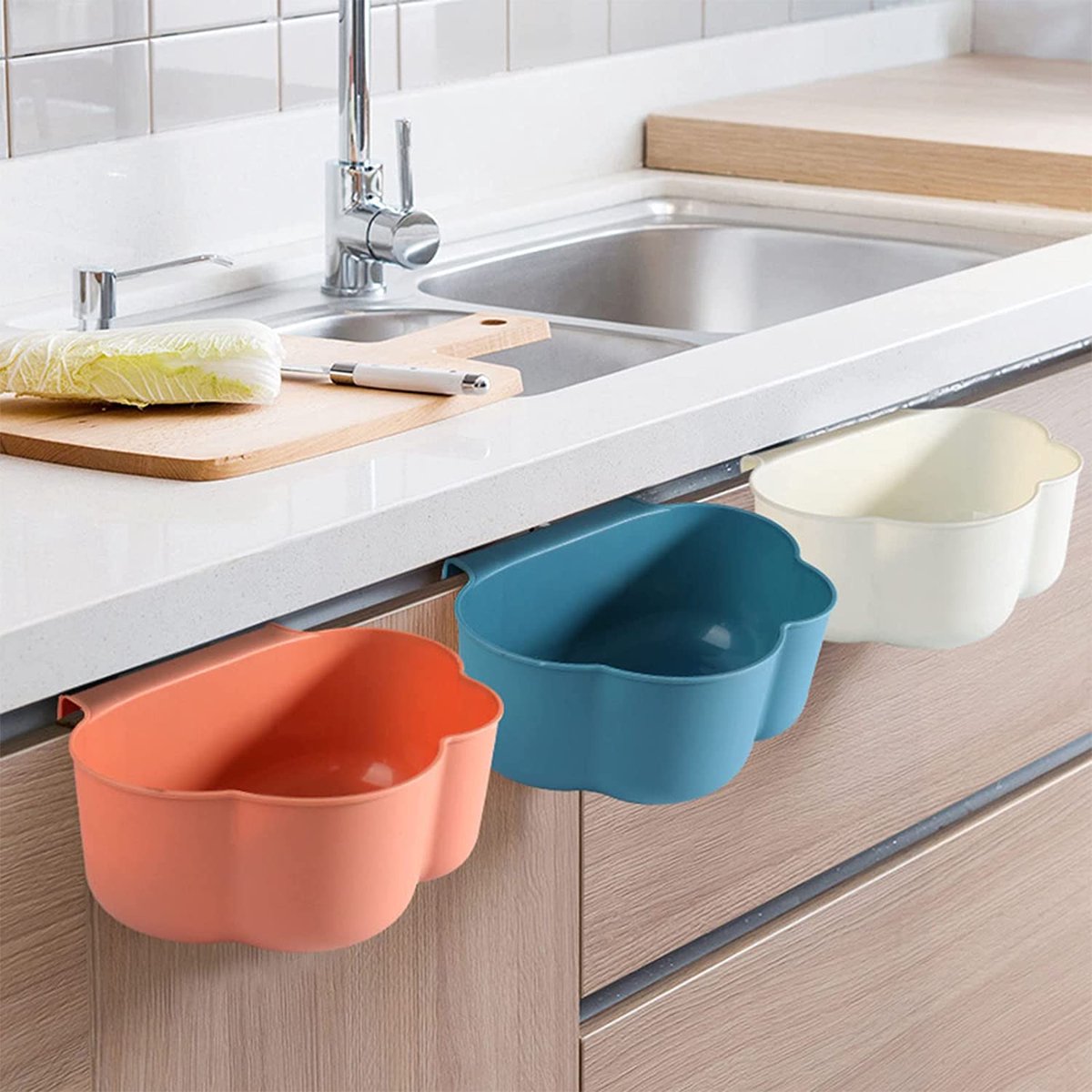 Keuken Vuilnisbak uur Opgezette Hangende Vuilnisbak et Deksel Voor Voedselafval Wit 9l Wit 9 L | Afvalbakken | Joybuy