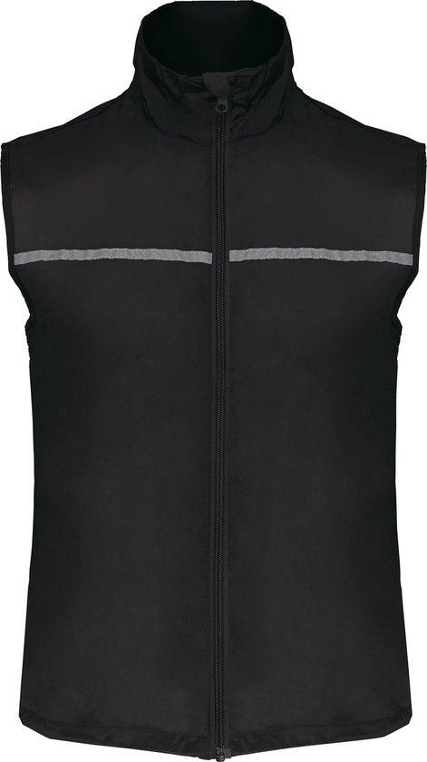 Hardloopgilet visibility vest met meshvoering 'Proact' Zwart - M