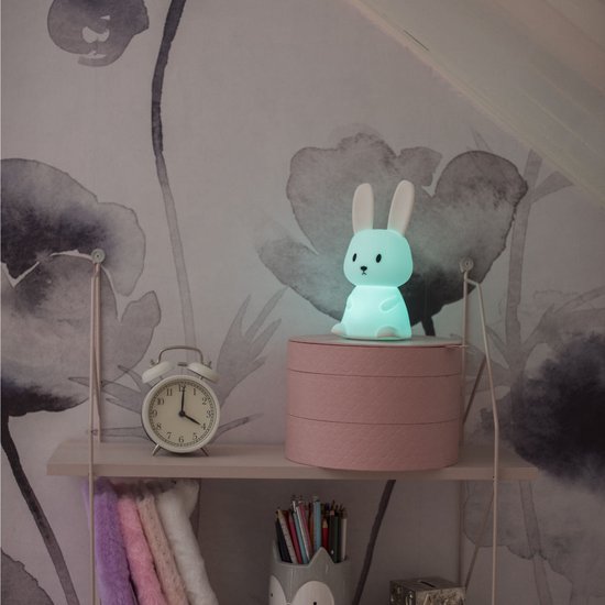 Star Trading LED nachtlampje konijn - wit - meerdere lichtkleuren mogelijk - 9x9x20 cm - op batterijen van Merkloos — afbeelding 5