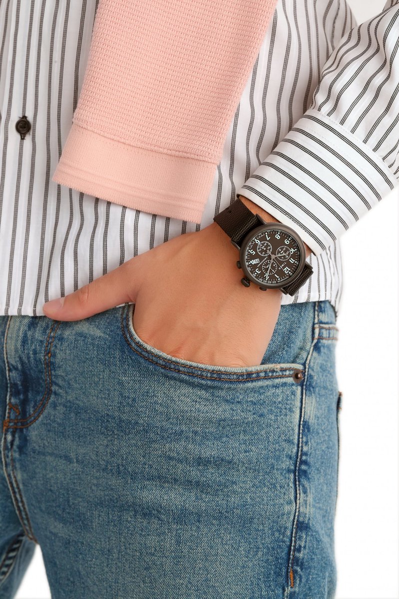 Timex Standard Chrono TW2T21200 Horloge Textiel Zwart O 41 mm bol
