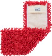 Microvezel dweilhoes 50 cm in rood, vloermop vervangende hoes met zakken voor alle standaard opvouwbare houders
