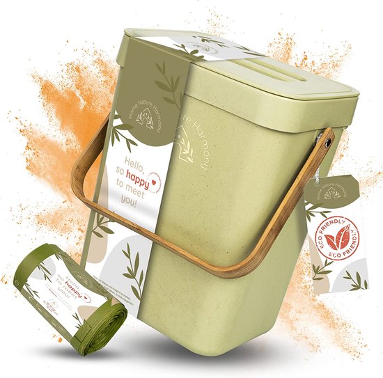 Poubelle bio pour la cuisine - durable et anti-odeur - petite poubelle de 5  L - peu