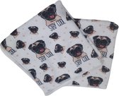 Microvezel doekjes Pug hond " Stay cool'" - Multicolor - Microvezel - Set van 2 - Schoonmaakdoekjes - Schoonmaken - Huishouden - Schoonmaak - Schoon