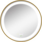 kleankin Runder Badspiegel mit LED Beleuchtung 834-393