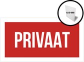 Bord alu di-bond | "Privaat" | 40 x 20 cm | + Tesa Powerstrips | Privé eigendom | Ongewenst bezoek | Parkeeroverlast | Privaat eigendom | Stijlvolle uitstraling | Rechthoek | Roestvrij | Aluminium | Rood | 1 stuk
