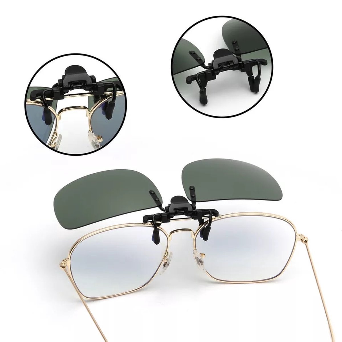 PD® - Overzet Zonnebril Heren 45mm - Clip on Zonnebril - Clip On Zonnebril Heren - Voorzet Zonnebril Heren - Overzet Zonnebril Polariserend