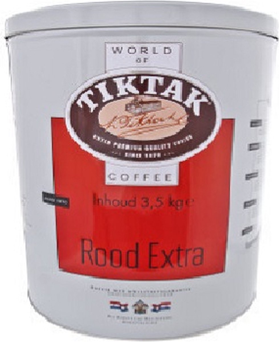 Tiktak Snelfilter koffie melange rood, blik 3,5 kg