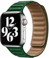 Leren Band voor Apple Watch (42/44/45,49mm) - Size M/L (230mm) - Donker Groen
