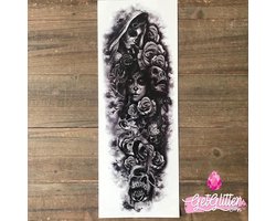 GetGlitterBaby® - Tattoo Sleeve / Tijdelijke Henna Plak Tattoos / Nep Tatoeage voor Volwassenen / Fake Temporary Tattoo - Rozen / Roses