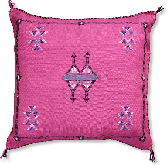 Cactus zijde kussen - Roze - Sabra - Handgemaakt & Uniek Sierkussen - 50 cm x 50 cm cadeau geven Cactus zijde kussen - Roze - Sabra - Handgemaakt & Uniek Sierkussen - 50 cm x 50 cm cadeau geven