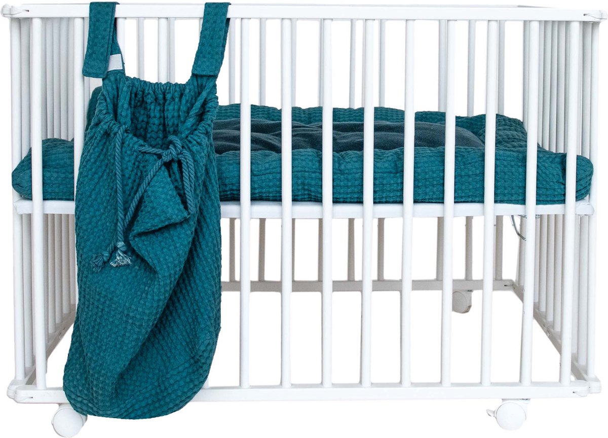 Prénatal Inklapbox Edin – In 3 Hoogtes Verstelbare Baby Box – Kinderbox op Wieltjes – 100 x 75 cm - Wit – foto 5