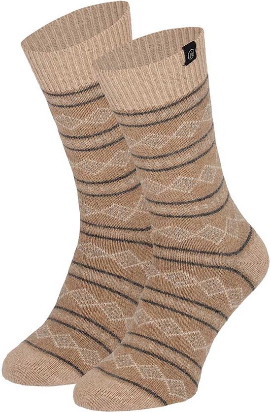 Apollo - Huissokken Heren - Natural Wol- Fashion - Beige - Maat 43/46- Wollen sokken heren