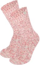 Apollo - Huissokken Dames - Natural Wol - Roze - Maat 35/38 - Wollen sokken dames