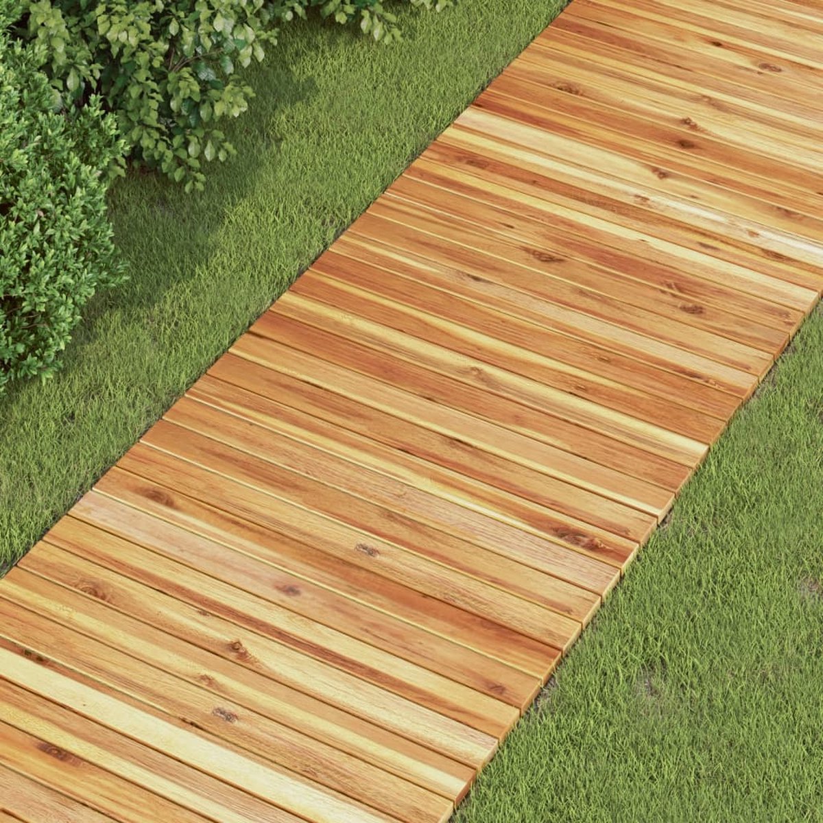 Floranica Tuinpad rolweg 50 x 200 cm Onbehandeld lengte in lopende meters in te korten larikshout Uitrolbaar houten pad tuindecoratie