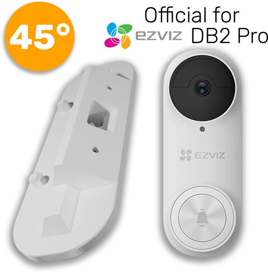 Made For EZVIZ - 45° Hoekbeugel wig voor slimme camera deurbel // Type DB2 Pro // Wit Kunststof // Inclusief schroeven