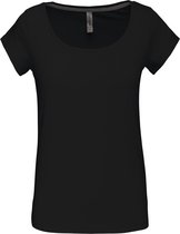 T-shirt Dames XXL Kariban Boothals Korte mouw Black 90% Katoen, 10% Viscose