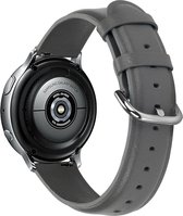 Strap-it Horlogebandje leer 20mm - Lederen polsbandje geschikt voor Samsung Galaxy Watch 42mm / Watch 3 41mm / Watch Active & Active2 / Gear Sport - Amazfit GTS / Bip - Polar Ignite / Unite - Donkergrijs - Maat: Maat L