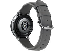 Strap-it Horlogebandje leer 20mm - Lederen polsbandje geschikt voor Samsung Galaxy Watch 42mm / Watch 3 41mm / Watch Active & Active2 / Gear Sport - Amazfit GTS / Bip - Polar Ignite / Unite - Donkergrijs - Maat: Maat L