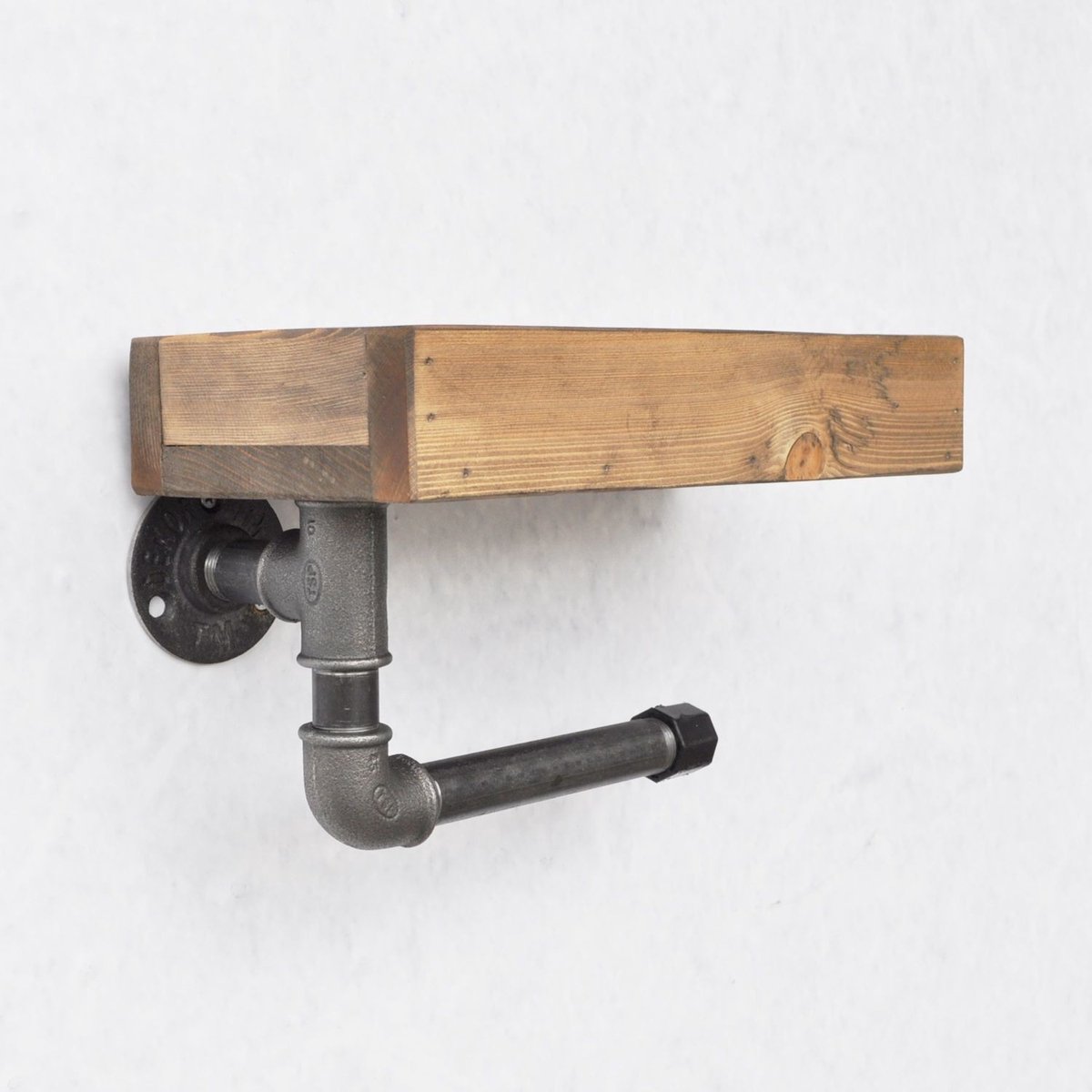 Wc-rolhouder - Stijlvol Zwart & Walnoot Design - 28x16x14cm - Duurzaam Sparrenhout