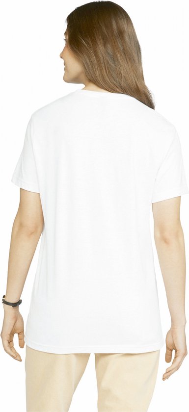 T-shirt Dames Gildan Ronde hals Korte mouw White 60% Katoen, 40% Polyester