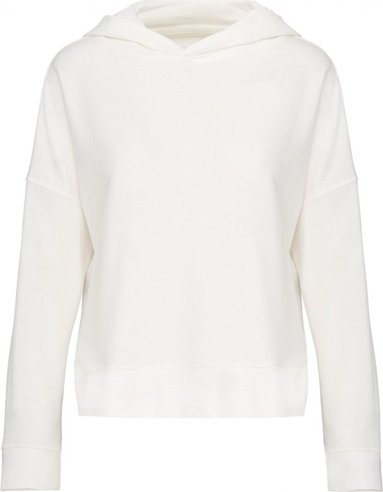 Sweatshirt Dames S/M Kariban Lange mouw Off White 91% Katoen, 9% Polyester