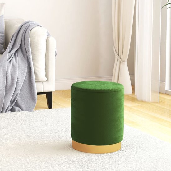 HKLIVING Retro bank: hocker, royal velvet, groen MZM5047