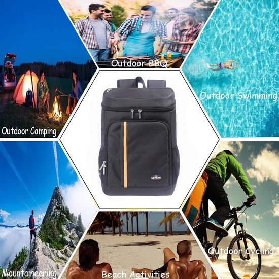 Koelrugzak, thermische rugzak, picknickrugzak, koeltas, groot, geïsoleerd, coole tas