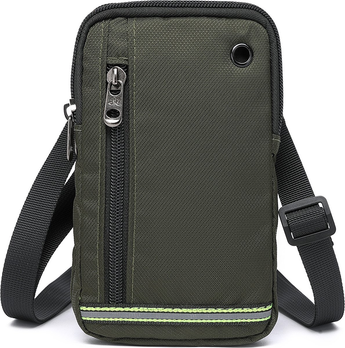 Bagwise® - Telefoon Tasje - Paspoort Tasje - Crossbody Tasje - ArmBand tasje - Riemtasje - Joggen -3219 - D. Groen