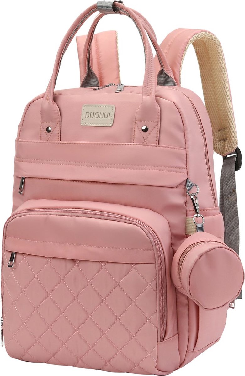 Luxegoed® Luiertas Rugzak met Verschoonmatje - Luiertassen - Rugtas - Roze - Inclusief – Buggy /kinderwagenhaken, spenenetui en Isoleervak – Complete Set