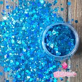 GetGlitterBaby® - Biologische / Biologisch afbreekbare Blauwe Chunky Festival Glitters voor Lichaam en Gezicht / Biodegradable Face Body Jewels Glitterlijm / Gel Glittergel - Blauw
