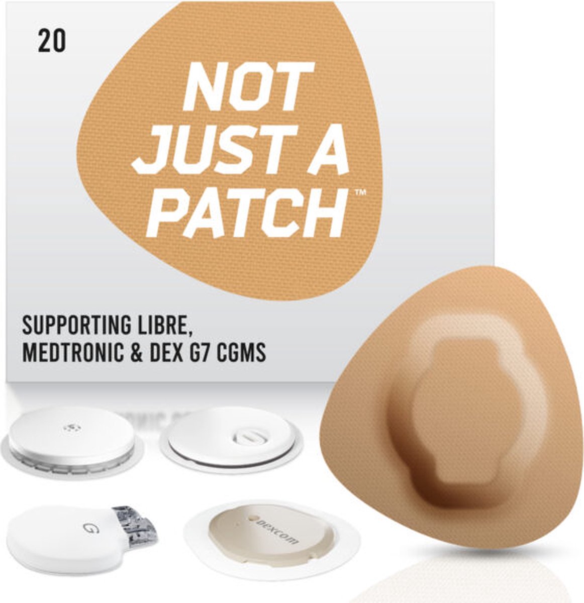 Goedkoopste Not Just a Patch - Beige sensor patches - 20 sensorpleisters - S - Freestyle Libre | Medtronic Guardian | Dexcom