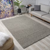 Tapis gris clair uni Shaggy Carpet Loca - 160x230cm