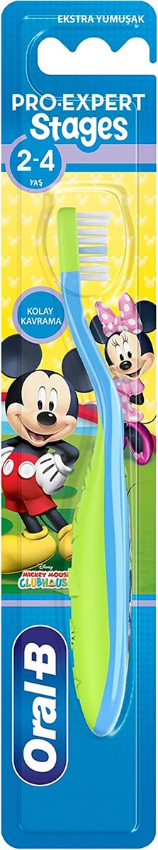 Oral-B - Mickey Mouse - 2 tot 4 jaar - Kindertandenborstel - Easy Grip - Groen