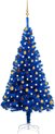 vidaXL de Noël artificiel avec LED et boules de Noël 180 cm PVC Bleu