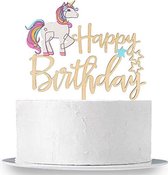 CHPN - Taarttopper - Happy Birthday - Taartdecoratie - Eenhoorn Taarttopper Unicorn taarttopper - "Een Magische Versiering voor Je Taart"