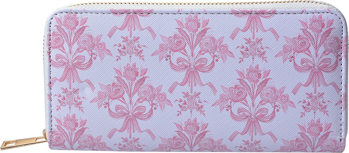 Juleeze Portemonnee 10x19 cm Wit Roze Polyester
