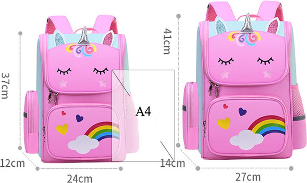 Joya Kids® Eenhoorn Rugzak | Rugtas Meisje | Unicorn Backpack | Roze tas meisjes | Large | Groot | vanaf groep 3 – foto 4