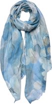 Juleeze Sjaal Dames Print 70x180 cm Blauw Shawl Dames