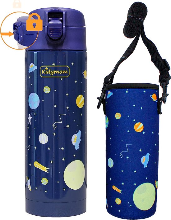 Bouteille d'eau pour enfants avec paille, petit thermos isotherme en acier  inoxydable pour le sport, 350 ml : : Cuisine et Maison