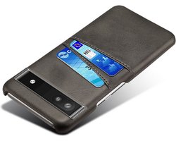 Back Cover met Opbergvakjes + Glas Screenprotector voor Google Pixel 7A _ Zwart