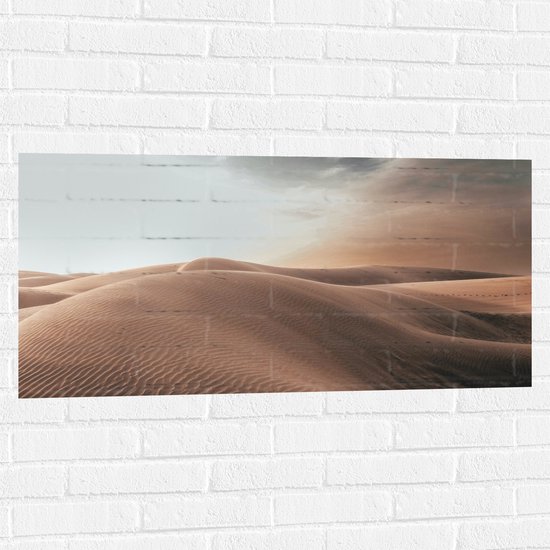 Muursticker - Heuvels - Zand - Bruin - Beige - Woestijn - 100x50 cm Foto op Muursticker